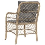 vidaXL Chaises de jardin avec coussins lot de 2 mélange beige rotin