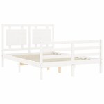 vidaXL Cadre de lit sans matelas blanc 140x190 cm bois massif