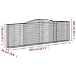 vidaXL Paniers à gabions arqués 9 Pièces 400x30x120/140 cm Fer galvanisé