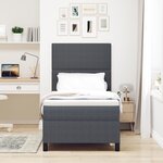 vidaXL Lit à Sommier Tapissier avec Matelas Gris Foncé 90x200 cm Tissu Velours Côtelé