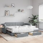 vidaXL Lit de jour avec gigogne et tiroirs sans matelas 90x200 cm
