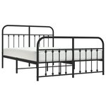 vidaXL Cadre de lit métal sans matelas avec pied de lit noir 140x200cm