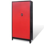 vidaXL Armoire à outils avec 2 portes Acier 90x40x180 cm Noir et rouge