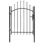 vidaXL Portail de jardin Acier 1 x 1 5 m Noir