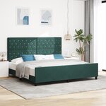 Frame de lit vidaXL Vert foncé 200x200 cm Velours