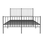 vidaXL Cadre de lit métal sans matelas avec pied de lit noir 120x200cm