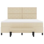 vidaXL Lit à Ressorts avec Matelas & Banc Crème 180x200 cm Tissu