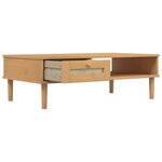vidaXL Table basse SENJA aspect rotin marron 100x55x33 cm bois massif