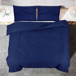 vidaXL Ensemble de housse de couette Bleu marine 155x220 cm Coton