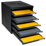 Module De Classement Modulo Ecoblack 5 Tiroirs Ouverts - Gris Foncé - Exacompta