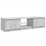 vidaXL Meuble TV avec lumières LED Sonoma gris 140x40x35 5 cm