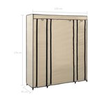 vidaXL Armoire avec compartiments et tiges Crème 150x45x176 cm Tissu