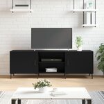 vidaXL Meuble TV noir 150x30x50 cm bois d'ingénierie