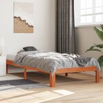 vidaXL Cadre de lit sans matelas cire marron 90x200 cm bois pin massif