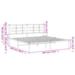 vidaXL Cadre de lit métal sans matelas avec tête de lit noir 183x213cm