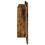 vidaXL Armoire à miroir à LED de bain chêne fumé 100x12x45 cm