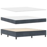 Lit à ressorts vidaXL avec matelas gris foncé 180x200 cm velours