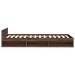 vidaXL Cadre de lit et tiroir chêne marron 100x200 cm bois ingénierie