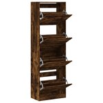 vidaXL Armoire à chaussures 4 tiroirs rabattables chêne fumé