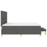 vidaXL Lit à ressorts avec matelas et banc gris foncé 180x200 cm en tissu