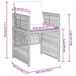 vidaXL Ensemble salle à manger jardin 5 pièces avec coussins Gris Poly Rattan