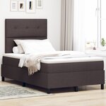 vidaXL Lit à ressorts avec matelas marron foncé 120x200 cm en tissu