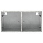 vidaXL Armoire murale avec portes en verre gris béton 68 5x37x35 cm