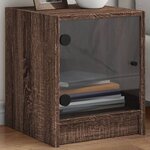 vidaXL Tables de chevet et portes vitrées 2Pièces chêne marron 35x37x42cm