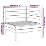 vidaXL Canapés d'angle de jardin 2 Pièces gris bois de pin massif