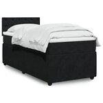 vidaXL Sommier à lattes de lit avec matelas Noir 100x200 cm Velours