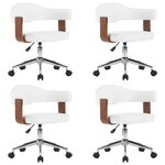 vidaXL Chaises pivotantes à manger lot de 4 bois courbé et similicuir