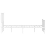 vidaXL Cadre de lit métal sans matelas et pied de lit blanc 135x190 cm
