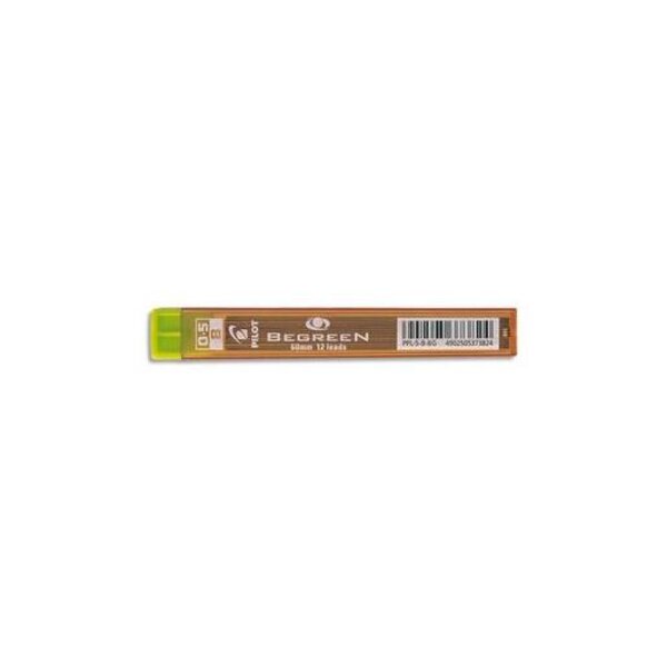 Etui de 12 mines qualité très résistante 0,5 mm Begreen PPL-5-B-BG PILOT
