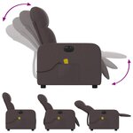 vidaXL Fauteuil de massage inclinable électrique Marron foncé Tissu