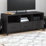 vidaXL Meuble TV noir 100 5x39x43 5 cm acier laminé à froid