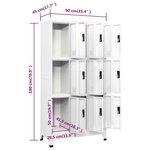 vidaXL Armoire à casiers Blanc 90x45x180 cm Acier
