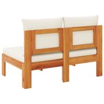 vidaXL Canapé de jardin sans accoudoirs coussins 2 places bois acacia