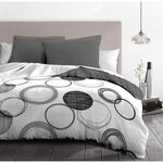 Parure de couette - 1 housse de couette 220 x 240 cm + 2 taies d'oreiller 63 x 63 cm - Gris clair