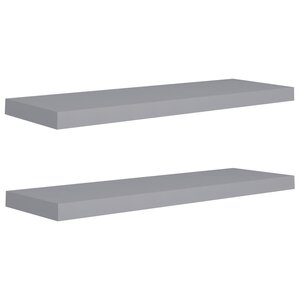 vidaXL Étagères murales flottantes 2 Pièces gris 80x23 5x3 8 cm MDF