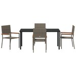 vidaXL Ensemble de Salle à Manger 5 Pièces Gris Rattan Poly