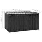 vidaXL Boîte de rangement de jardin Anthracite 171x99x93 cm