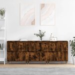 vidaXL Buffets 3 Pièces Chêne fumé Bois d'ingénierie