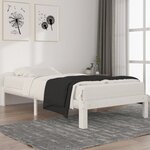 vidaXL Cadre de lit sans matelas blanc bois de pin massif 100x200 cm