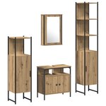 vidaXL Ensemble de meubles de salle de bain de 4 pièces en chêne artisanal