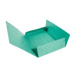 Chemises À Élastiques Carte Lustrée 3 Rabats Monobloc - Vert - X 50 - Exacompta