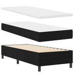 vidaXL Lit à Ressorts avec Matelas & LED Noir 80x200 cm Tissu