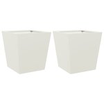 vidaXL Jardinières 2 Pièces blanc 40x40x40 cm acier