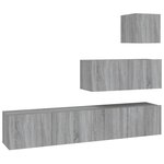 vidaXL Ensemble de meubles TV 4 Pièces Sonoma gris Bois d'ingénierie