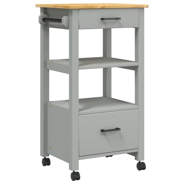 vidaXL Chariot de cuisine MONZA 48x40x90 cm bois massif de pin
