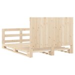 vidaXL Cadre de lit sans matelas avec tête de lit bois massif